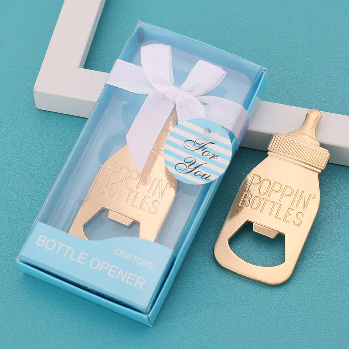 24PCS Poppin Bottle Shaped Bottle Opener Baby Shower s Souvenirs Party Favors for Guests Baby Birthday Keepsake Wedding Party