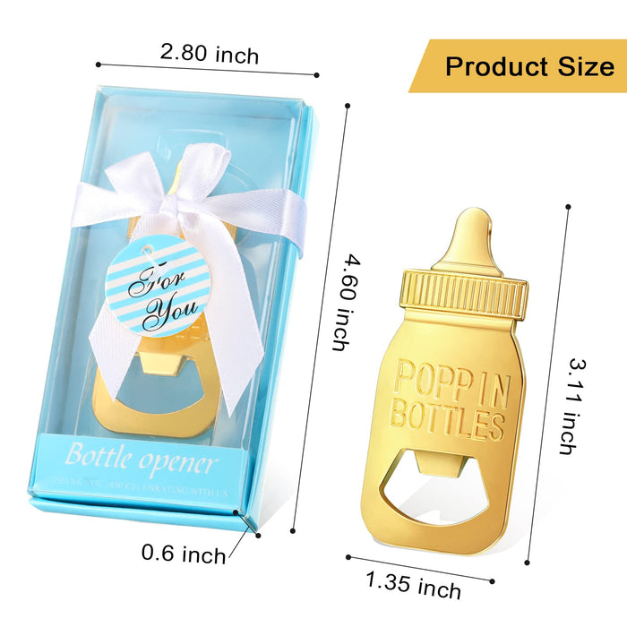 30 Pieces Baby Shower Bottle Opener Party Favor for Guest Popping Baby Bottle Shaped Opener Baby Girl Boy Birthday Wedding Gender