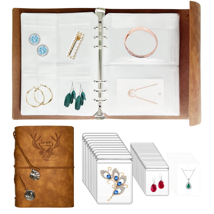 Transparent Jewelry Storage Book,Portable anti Oxidation Travel Jewelry  Organize