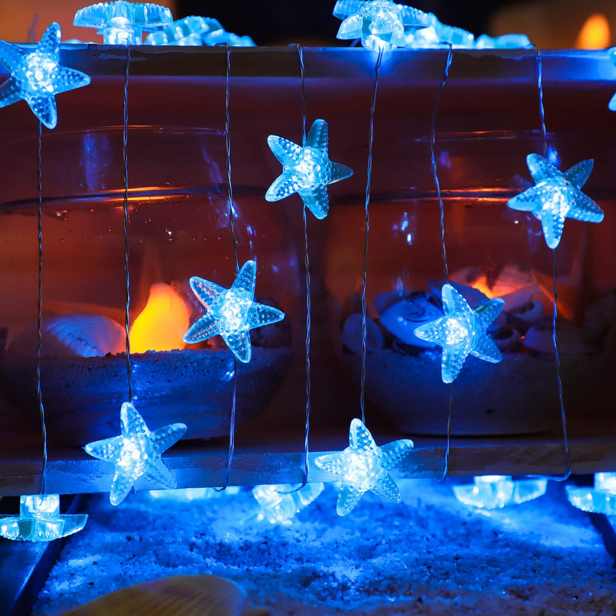 Silverstro Beach Decor Lights, 10ft 30 LEDs Ocean Theme Starfish