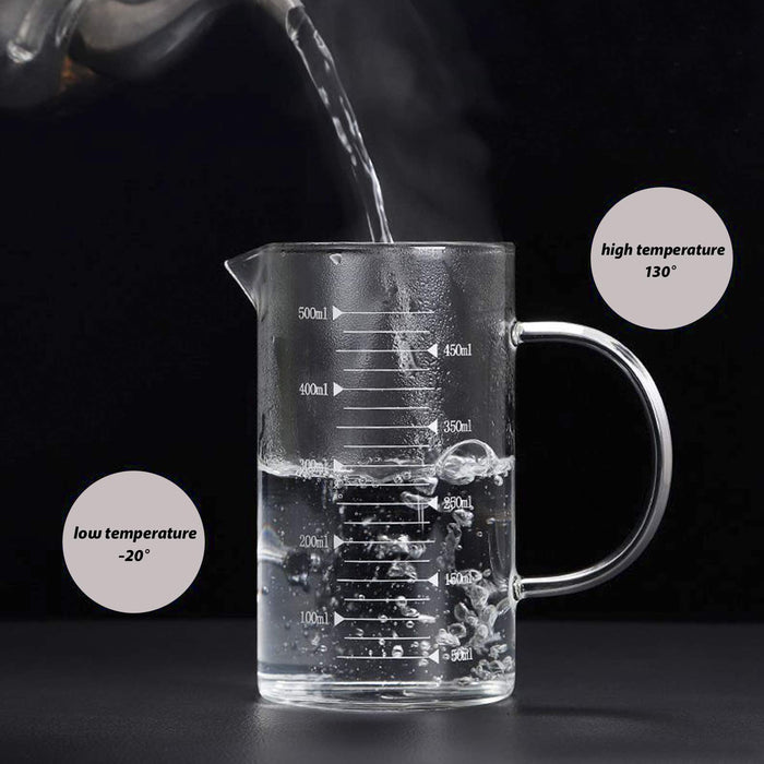 High Borosilicate Glass Measuring Cup with Lid Easy to Read Beaker for  Baking