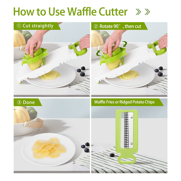 Mandoline Slicer for Kitchen 6 in 1 Vegetable Slicer Multi Blade Removable Slicer Vegetable Cutter Foldable Food Cheese Potato