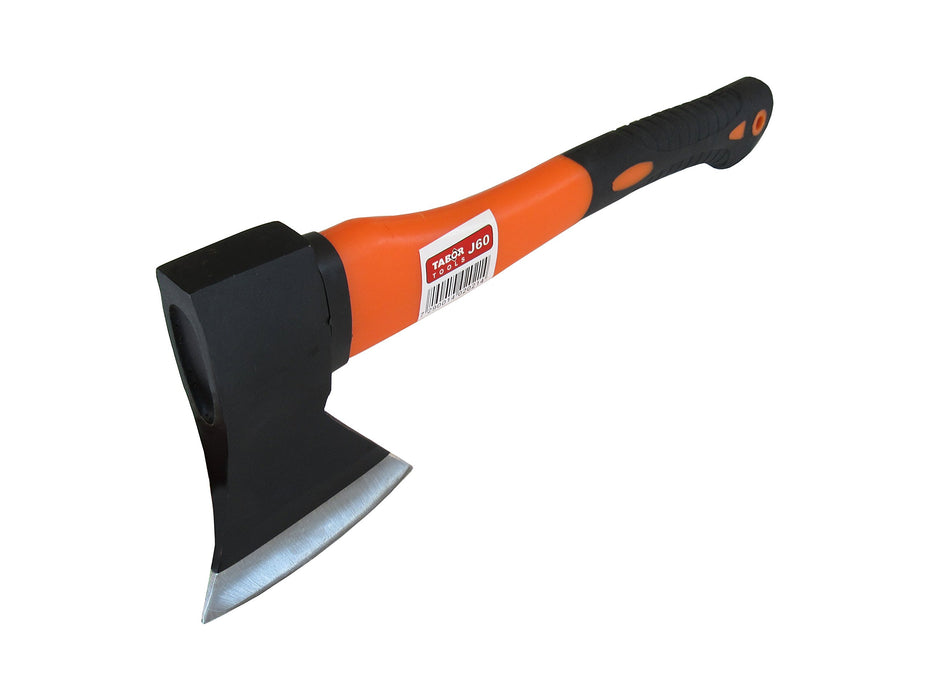 TABOR TOOLS Chopping Axe, Hand Axe, Camp Hatchet for Splitting Kindling and Chopping Branches, with Strong Fiberglass Handle and Anti-Slip Grip. J60A. (Chopping Hatchet, 12" Handle)