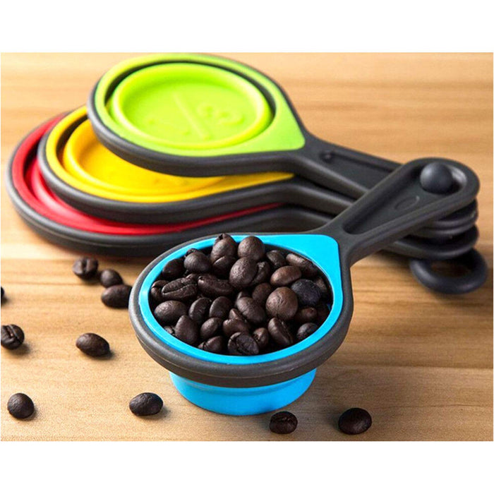 Silicone Collapsible Measuring Cup And Spoon Set 8-piece Measuring
