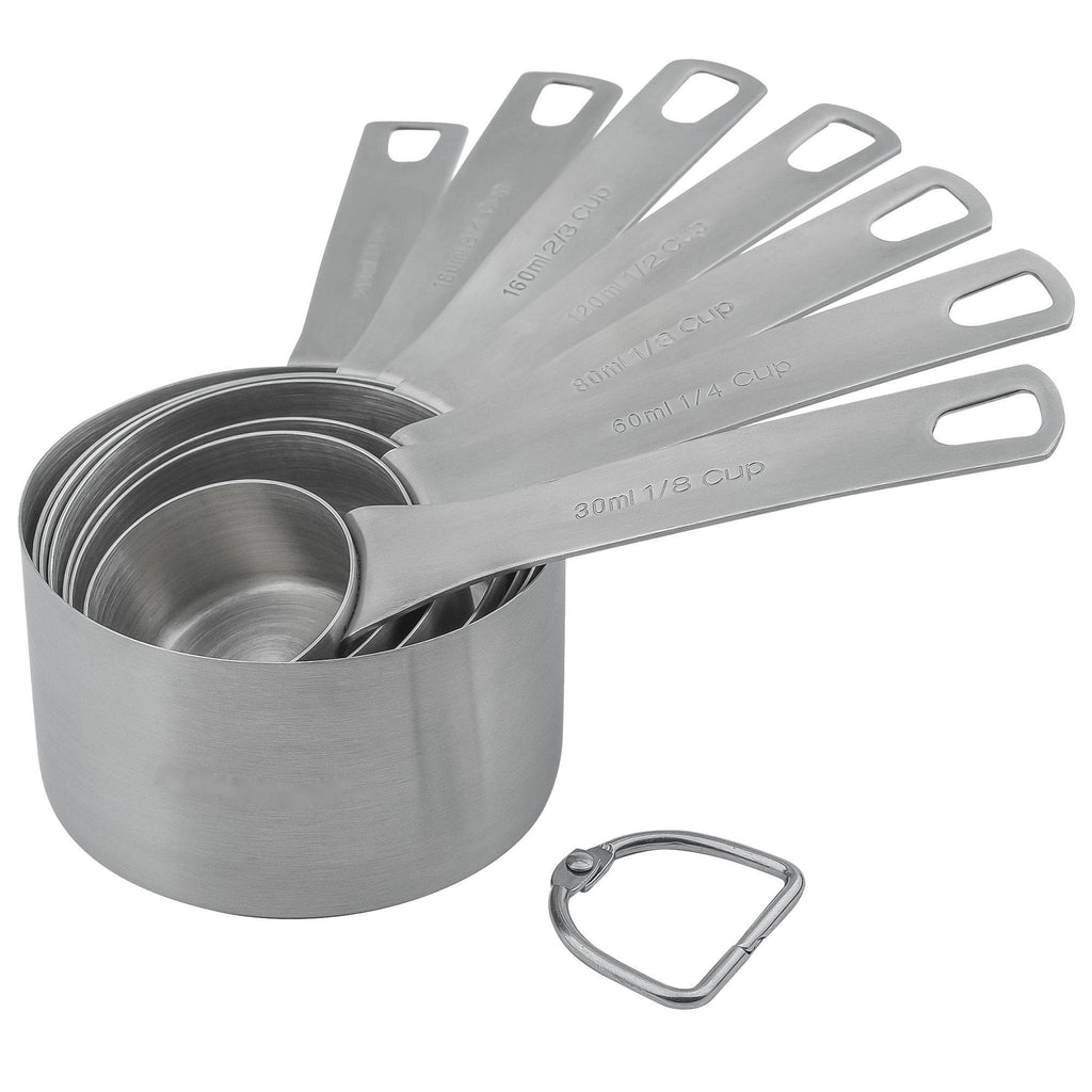 2/3 Cup Measuring Cup Stainless Steel Metal, Accurate, Engraved Markings US, Silver