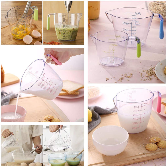 3 Pieces Angled Measuring Cups Plastic Liquid Measuring Cup Small Slanted  Measuring Cup BPA Free Liquid Nesting Stackable Measuring Cups, 200/400/