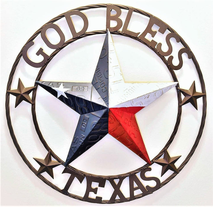 BestEver Metal Star Outdoor 24 Circle with God Bless for Wall Hanging Decoration