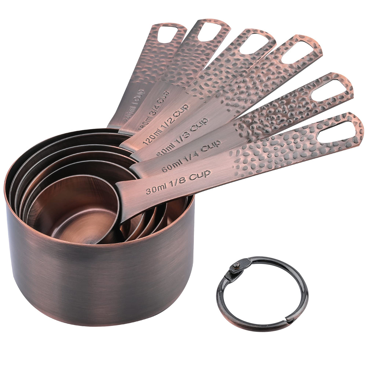 Stainless Steel Measuring Cup Set - Precision Baking & Cooking with  Stackable Copper Plated Cups - Complete Measuring Cup & Spoon Set (4 Cups  Measuring 1/4 cup, 1/3 cup, 1/2 cup, 1 cup)