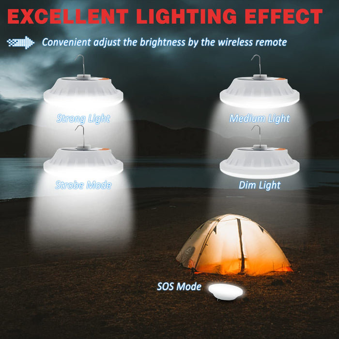 Solar Camping Lantern, BaishenglinMotor LED Solar USB Rechargeable