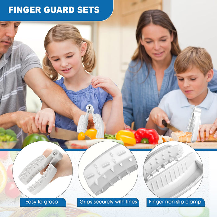 10 Pieces Finger Guard for Cutting Grating Stainless Steel Slice Finger Guard, Finger Cots, Thumb Guard Peelers for Onion Holder
