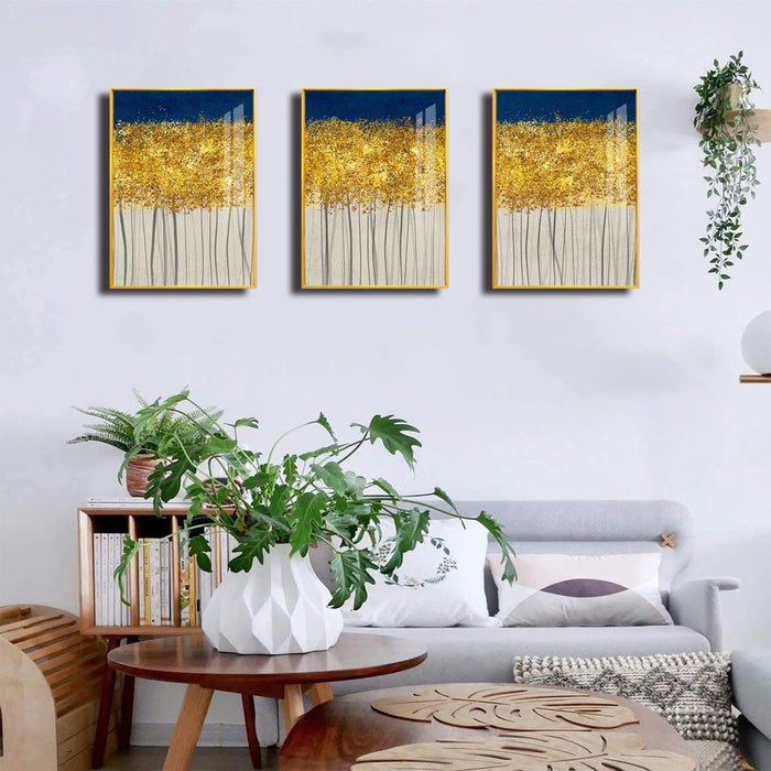 AUKHWALL Abstract wall art Painting set of 3 for Living Room bedroom,Abstract aluminum frame Wall home Decor Prints1216in,Modern