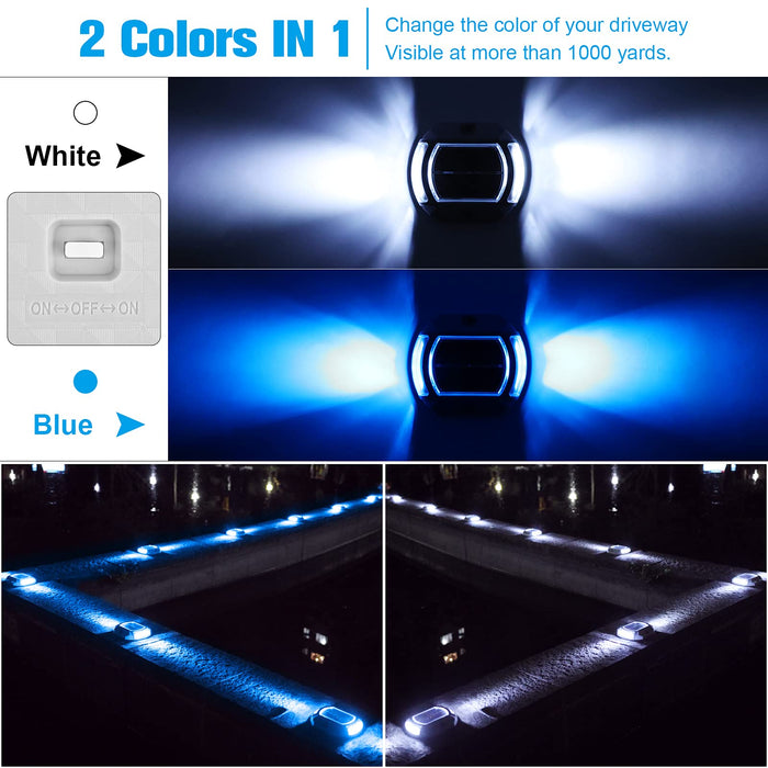 VOLISUN Solar Driveway Lights Dock Deck Lights 12 Pack,2 Colors in 1, —  CHIMIYA