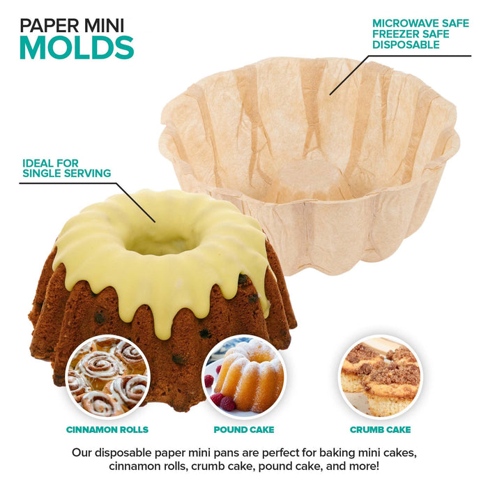 4 Inch Individual Small Bundt Pan Nonstick Mini Fluted Cake Pan Carbon  Steel Small Pound Cake