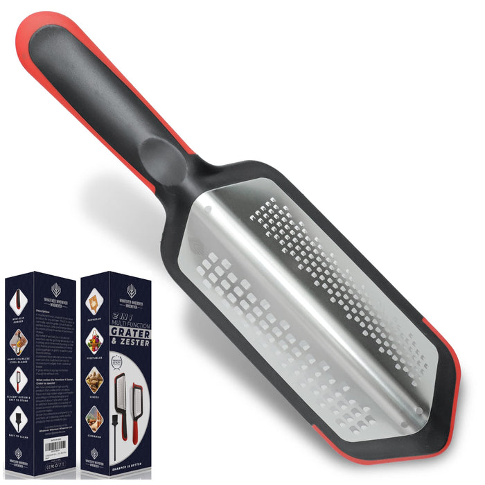 2 Pack, Cheese Box Grater & Handheld Cheese Grater Set, Stainless