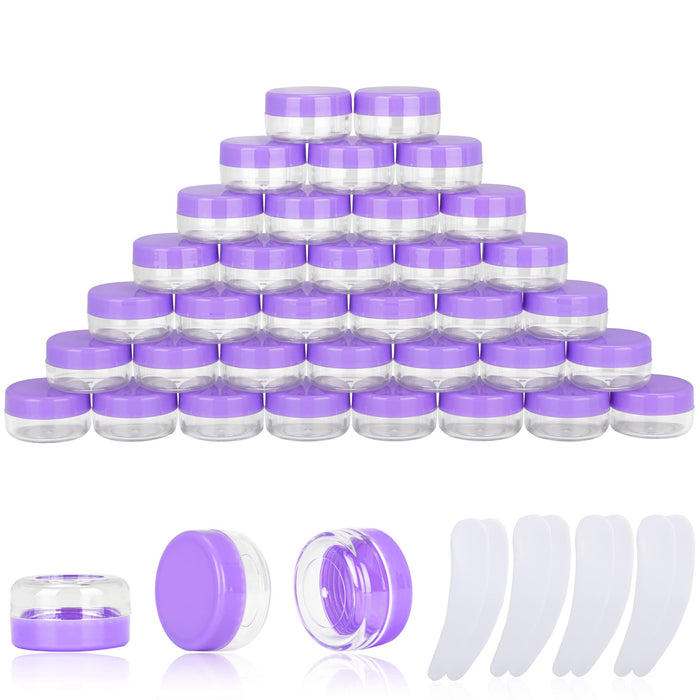 55Pcs 5 Grams Sample Containers with Lids and Labels, Small Little