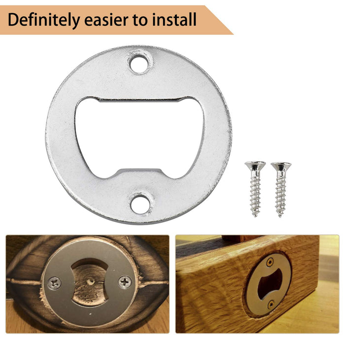 Homend 100Pack Wall Mount Bottle Openers, Mounting Hardware Included, Vintage Rustic Bar( Wood Block is not Included) (Silver)