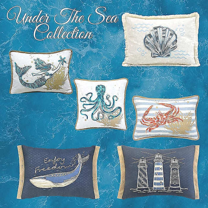 Comfy Hour Under The Sea Collection 10 Metal Art Ocean Themed Decorative Fish Wall Decor, Bundle of 2