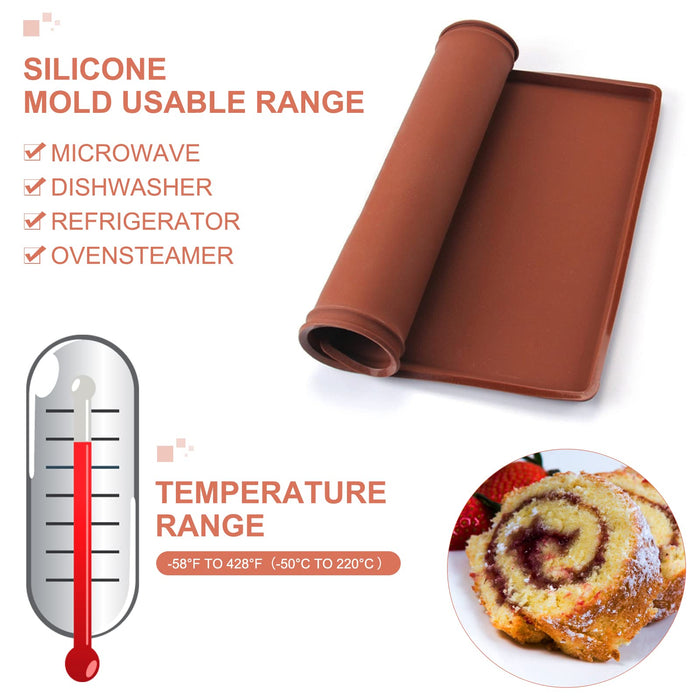 1pc Swiss Roll Silicone Mold, Jelly Roll Pan Silicone Baking Mat, Flexible  Baking Tray