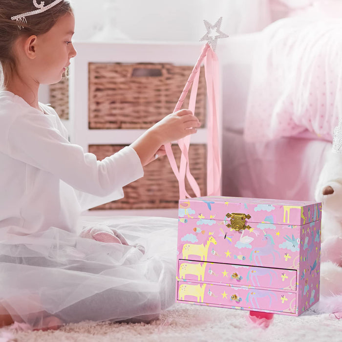 lekymo Jewelry Box for Girls Kids Jewelry Box Musical Ballerina