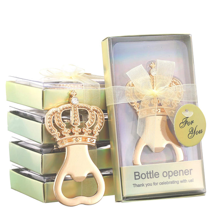 Pack of 48 Gold Crown Bottle Opener Wedding Favors,Party Favors for Guest Souvenir for Baby Shower Birthday Party Decorations