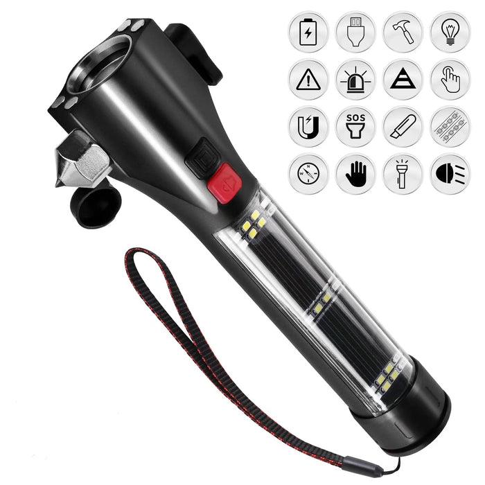 Unicumoo Multi-Function Car Safety Hammer Flashlight, Emergency