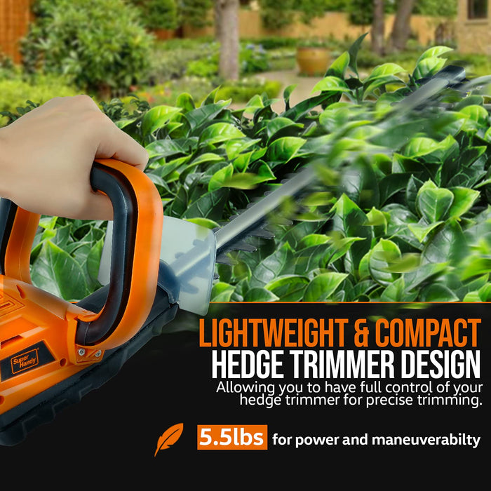 SuperHandy Hedge Trimmer 17-Inch Cordless Electric 20V 2Ah Lightweight