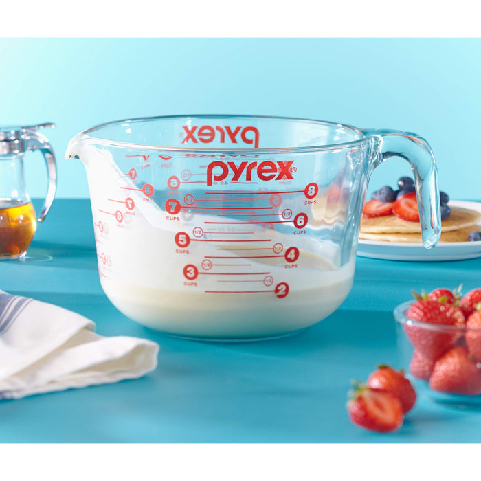 Pyrex Glass Measuring Cup Set (8-Cup, Microwave and Oven Safe