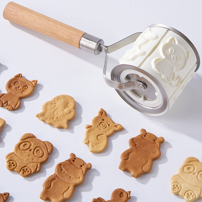 OFIDUS Rolling Baking Molds Cookie Cutters Set - Cartoon Animal Cookie Cutter Reusable Biscuit Cutter with 32 Patterns