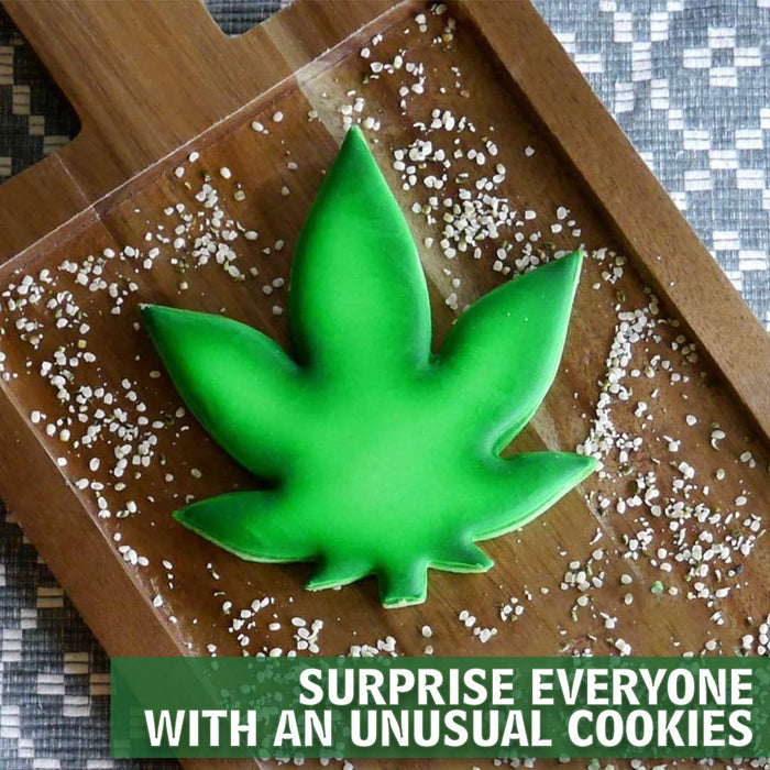 Marijuana Leaf Plant Cookie Cutter Stainless Steel 4" Smoke Pot Joint Leaf Bud Cake Mold for DIY Pastry Bakeware Brownie Biscuit