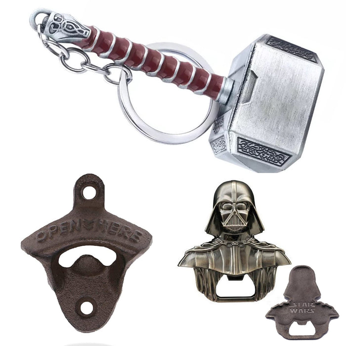 3 Pieces Bottle openers Wall Mounted, Star Wars and Thor Bottle opener - vintage Beer Bottle Opener Suitable for Bars, Restaurant