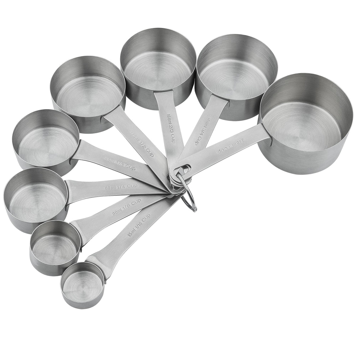 Magnetic Measuring Cups Set, 7 Pieces 18/8 Stainless Steel Stackable N —  CHIMIYA
