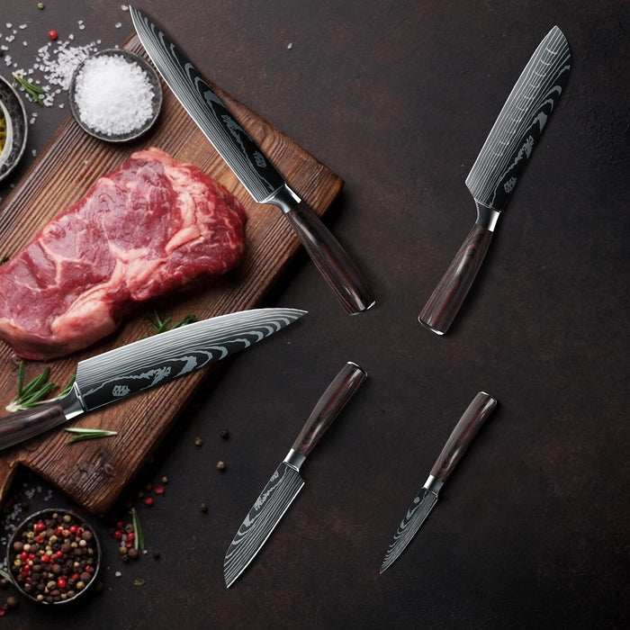 Professional Stainless Steel Knife Set of 8 Steak Sharp Chef Knives