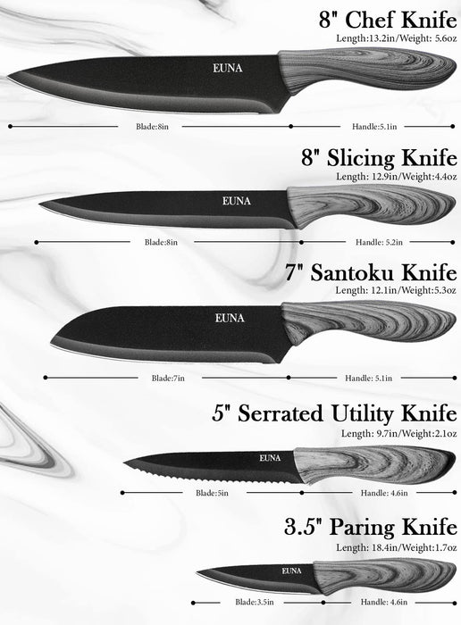 5 PCS Kitchen Knife Boxed Set Ultra Sharp Japanese Knives with Sheaths  Chefs Knives Set for Professional Multipurpose Cooking with Ergonomic  Handle 