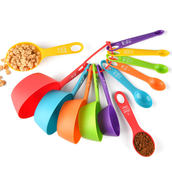 Viwehots Measuring Cups and Spoons Set, Plastic Measuring Cup Set,  Measuring Spoons and Cups Set 15, Dry Measuring Cups Set, Plastic Measuring  Cups