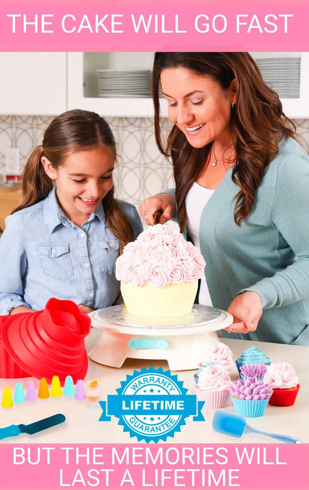 Mattix Supplies Giant Cupcake Mold Pan | BPA Free Silicone | Big Birthday  Smash Cake | Large Bake Set with Filling Insert, Turquoise