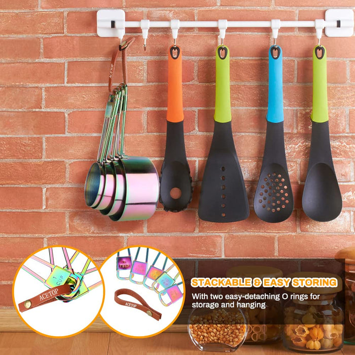 9pcs/set Measuring Spoon Stackable Baking Measuring Cup Scaled