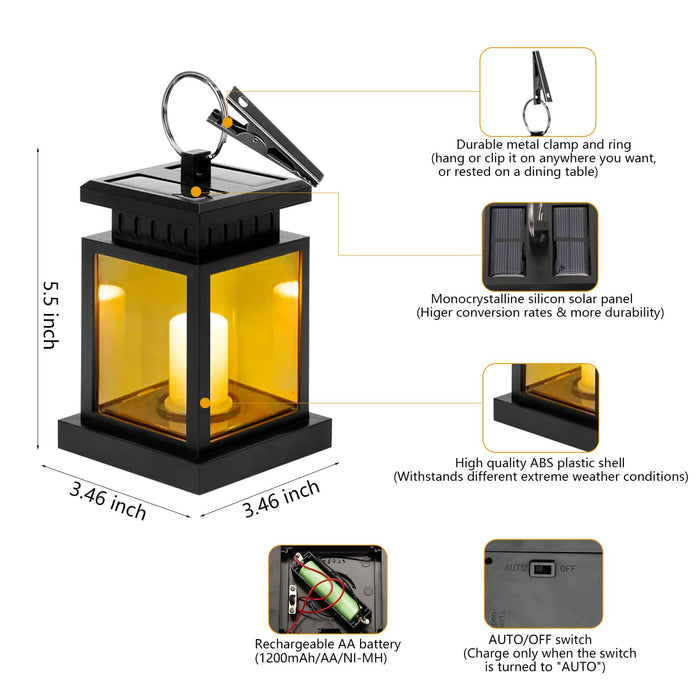 2 Pack Solar Lanterns Outdoor Waterproof Hanging Lights Decorative Sol —  CHIMIYA