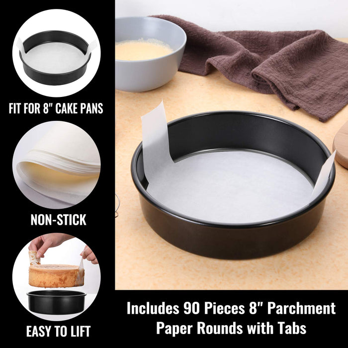  HIWARE Springform Pan Set of 3 Non-stick Cheesecake Pan,  Leakproof Round Cake Pan Set Includes 3 Pieces 6 8 10 Springform Pans  with 150 Pcs Parchment Paper Liners: Home & Kitchen