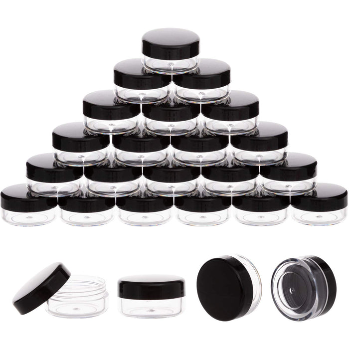 50 Pieces 3 Gram Sample Containers with Lids, Black Sample Jars, BPA F —  CHIMIYA