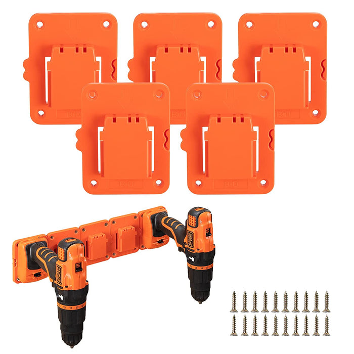 2 Pack** Black & Decker 20V Battery Slot Tool Holder Mount