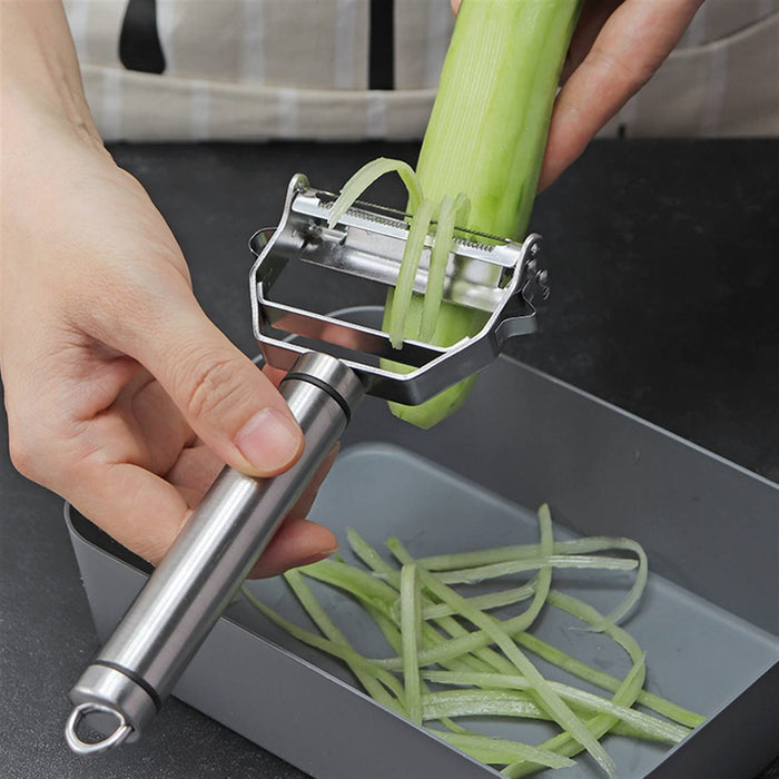 WINZKIxpq Vegetable Peeler Stainless Steel Multi-Function Peeler Slicer Vegetable Fruit Potato Cucumber Grater Portable Sharp Kit