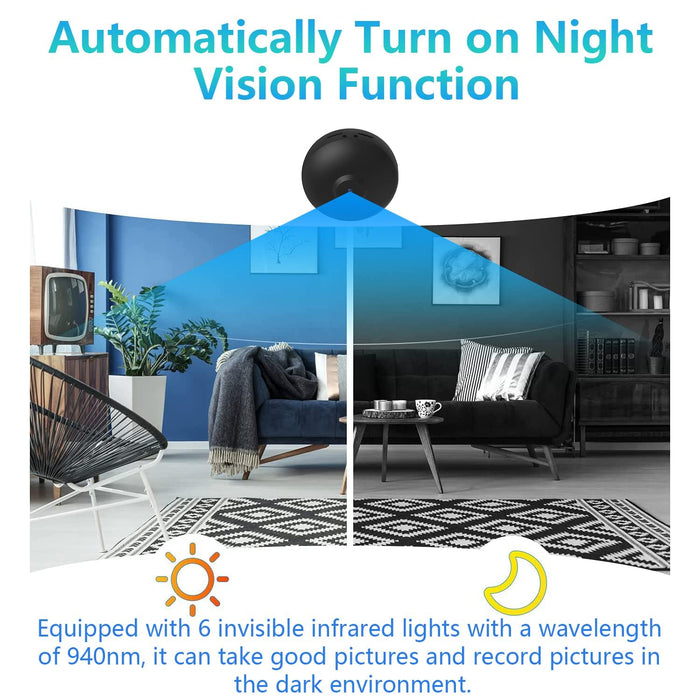 Camera,Video Security Cam with Night Vision and Built-in Battery, Home Camera Wireless Technology for Phone App Monitor, Pets/Baby Monitor