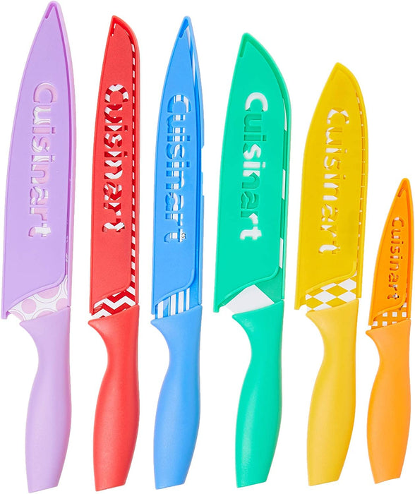Cuisinart C55-12PR1 12-Piece Printed Color Knife Set with Blade Guards, Multicolored