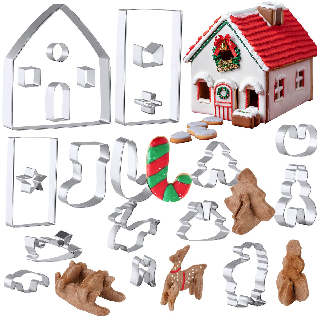 KAISHANE Christmas Gingerbread House Cookie Cutters 3D Stainless Steel —  CHIMIYA