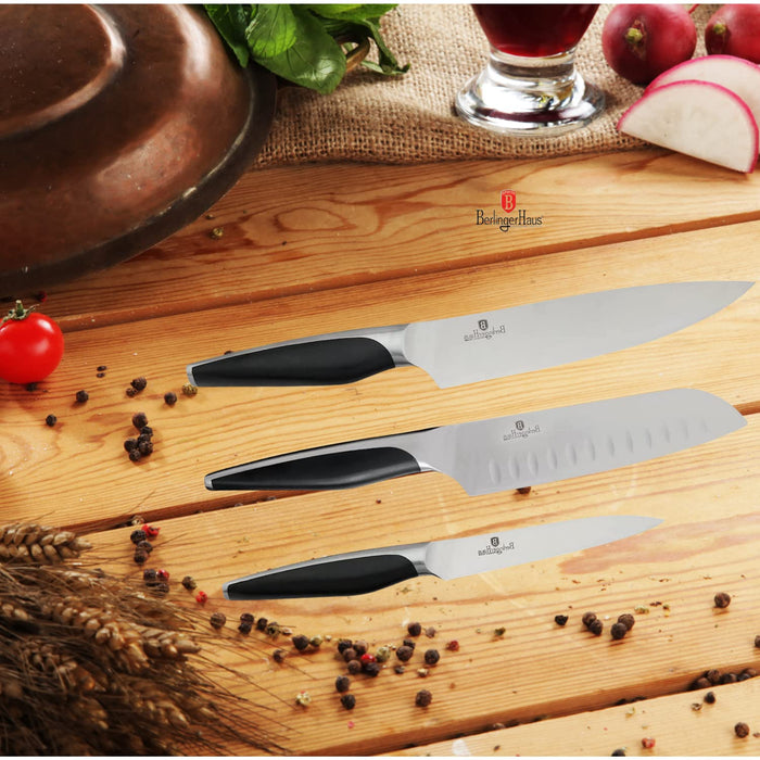  3-Piece Knives Set for Kitchen, Stainless Laser-Etched