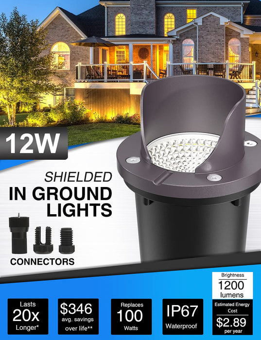 SUNVIE 12 Pack Low Voltage Landscape Lights 12W LED Outdoor In-Ground —  CHIMIYA