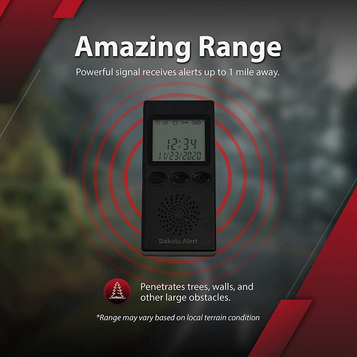 Dakota Alert Wireless Receiver- DCR-4000 Up to 1 Mile Operating Range -  Compatible with All Dakota Alert 4000 Series Sensors: SBB-4000, DCHT-4000