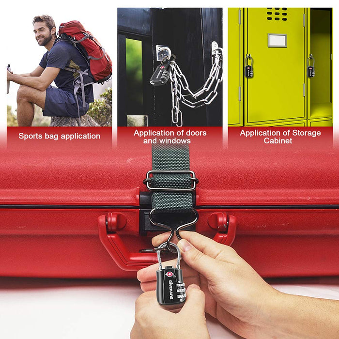 3 digits travel luggage combination padlock gym locker cabinet