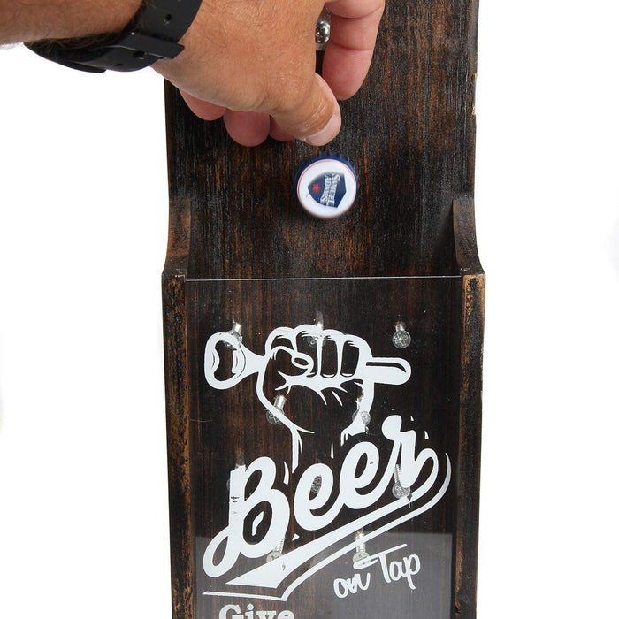 Lily’s Home Beer Bottle Cap Shadow Box Game, Wall Mounted Beer Bottle Opener: Beer On Tap. Makes the Ideal  for the Beer Lover.