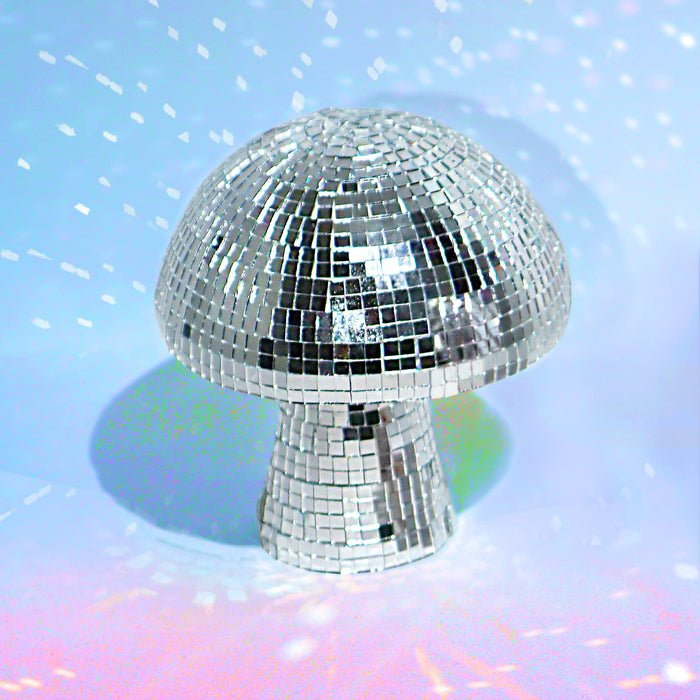 Mushroom Disco Ball Silver Mirror Glitter Disco Ball Refletive Disco Ball Lights for Party Room Table Decor Art